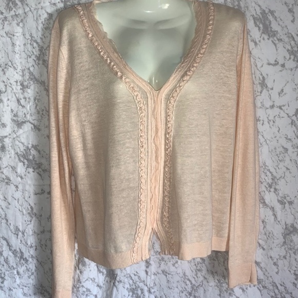 AUGUST SILK LINEN SWEATER BLUSH LADIES SIZE LARGE - Picture 1 of 9